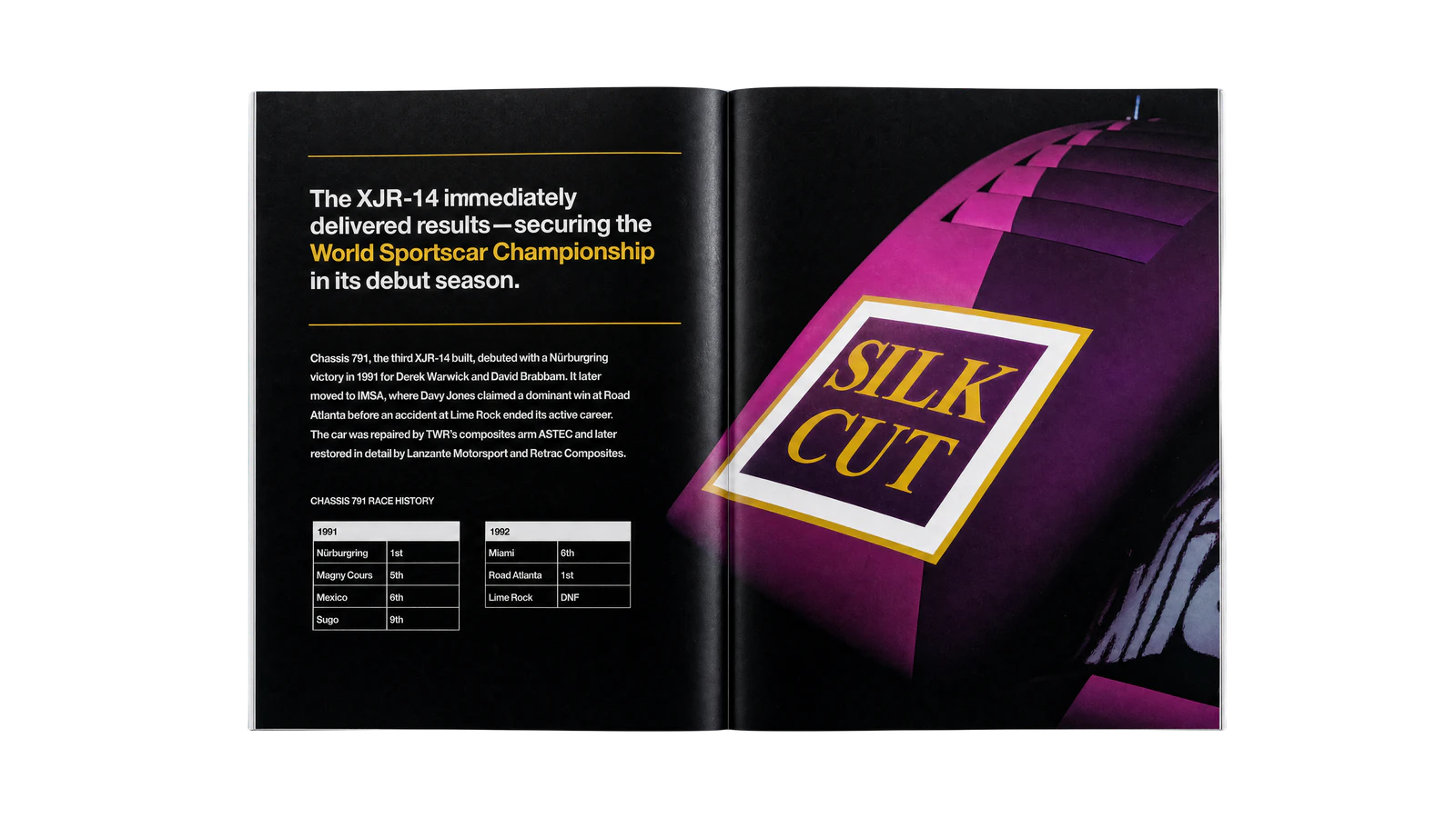 Jaguar XJR-14 · Spread 03 open brochure spread
