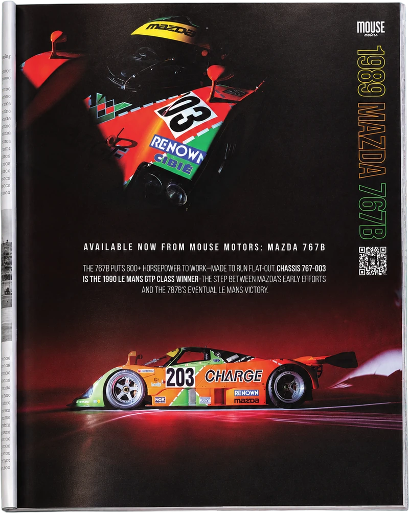 Mazda 767B single-page print advertisement in a magazine
