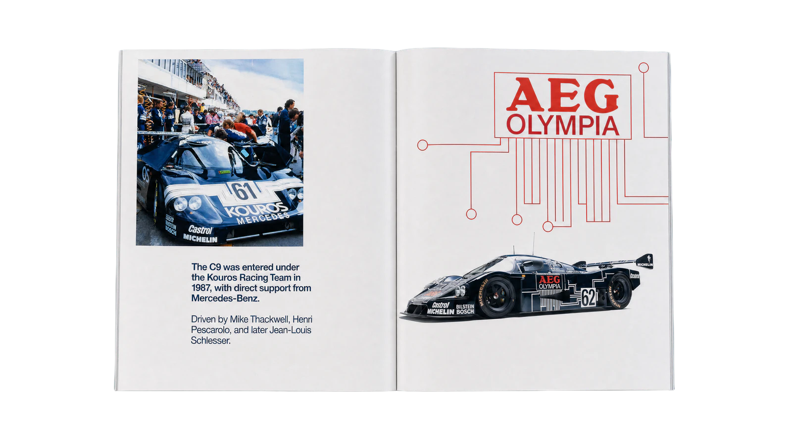 Sauber-Mercedes C9 · Spread 02 open brochure spread