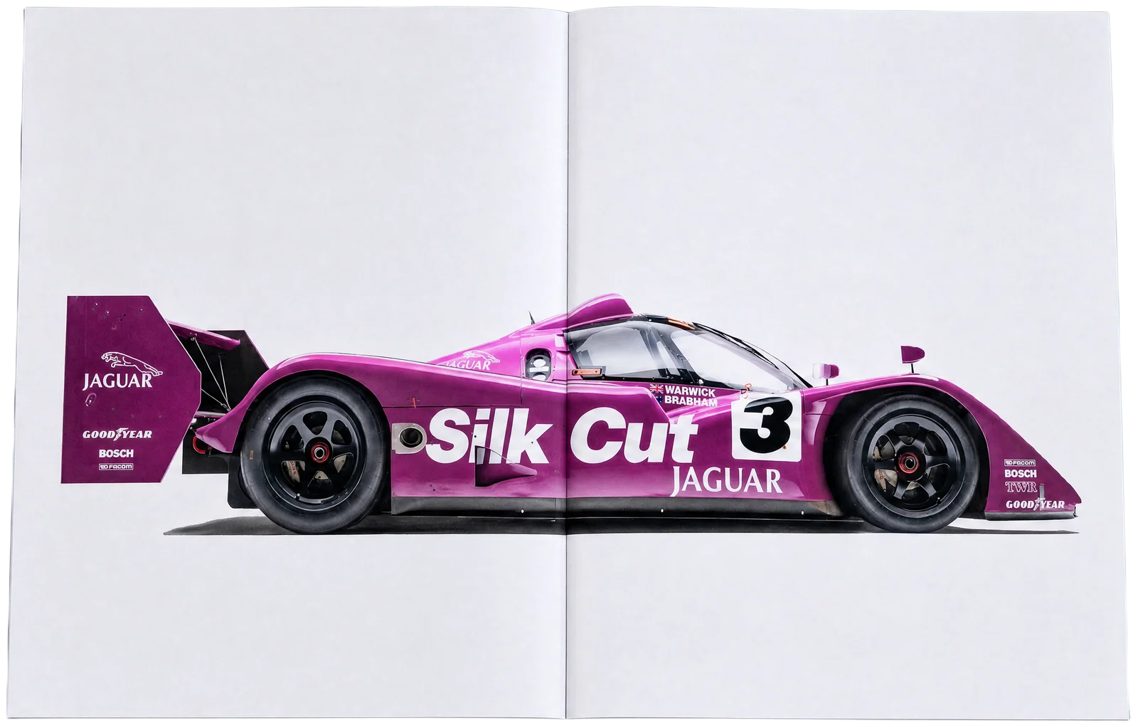 Jaguar XJR-14 · Spread 4 in a photographed magazine mockup