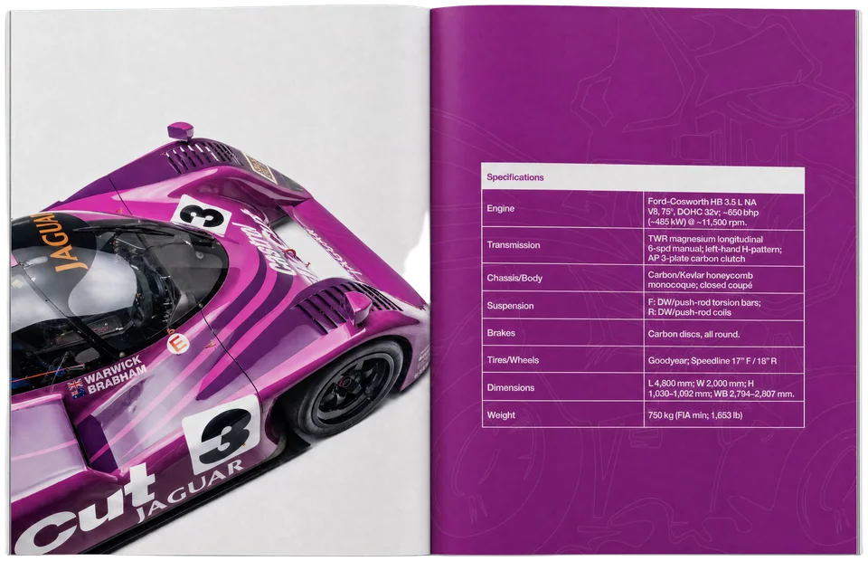 Jaguar XJR-14 · Spread 6 in a photographed magazine mockup